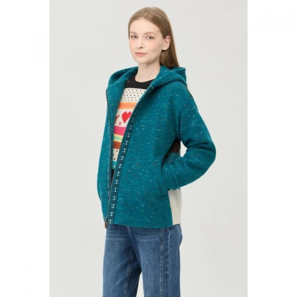 Benetton Jacquard Knit Hood Wool Jumper Bajp51561