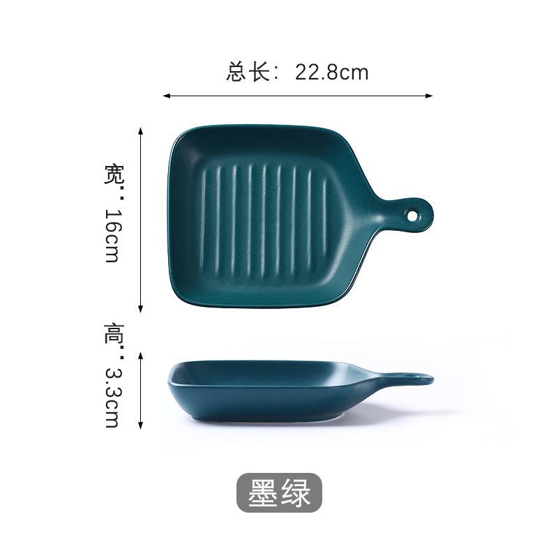 Ins Nordic Tableware Household Plates Creative Plates Baking Trays Ceramic Dishes Irregular Breakfast Dessert Trays Oven