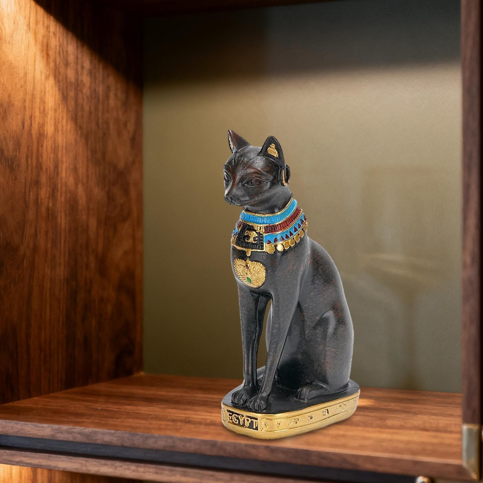

Egyptian Cat Bastet Statue Ancient Egypt Bast Figurine Animal Sculpture for Living Room Cabinet Bar Brown 13.2cm H