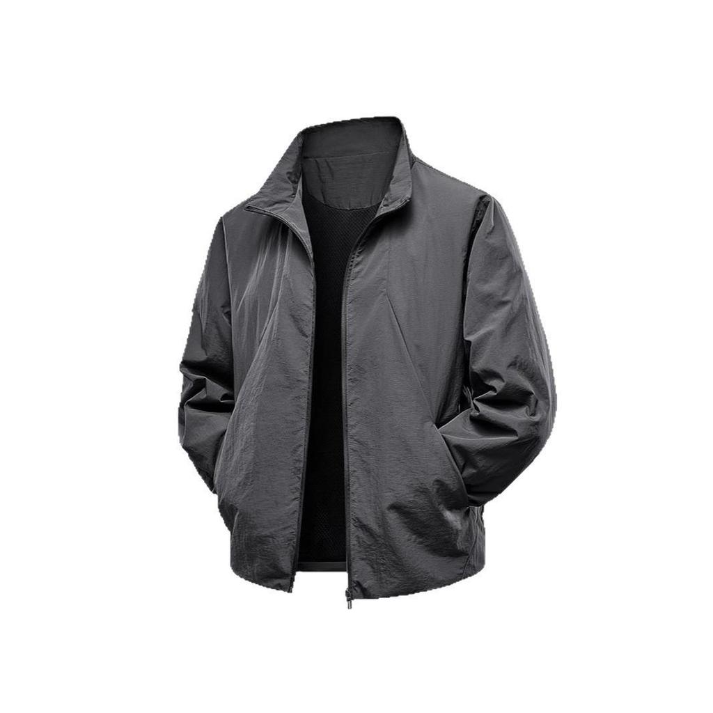 Men's 2025 Spring/Autumn Sports Windbreaker – Stand-up Collar, Handsome Outdoor Casual Jacket for Cycling and Running