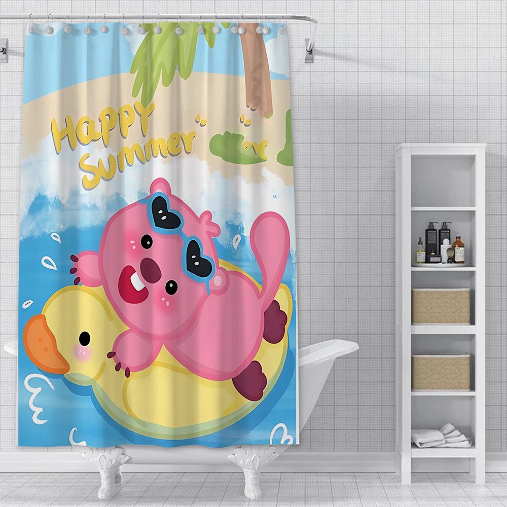 Shower Cute anime Loopys Curtain Waterproof Polyester Fabric Paint Colorful Bath Curtains Home Bathroom Decor Curtain With Hook