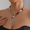 Trendy Multi Textured Resin And Imitation Pearls Necklace Lightweight Layering Chain Jewelry For Everyday Wear