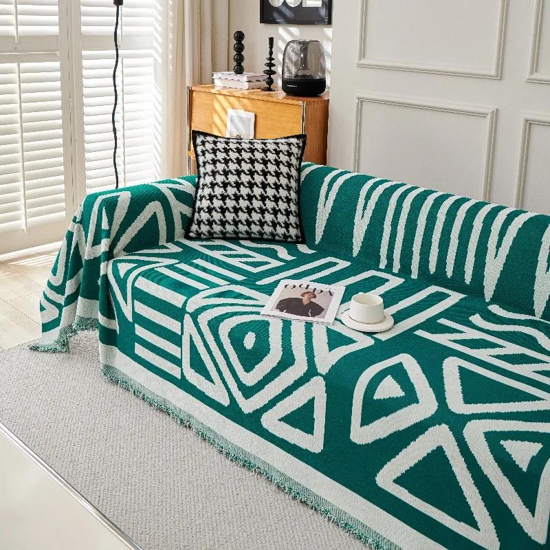 

Одеяло для дивана Bohemia из ткани шенилл Чехлы для диванов Four Seasons Universal Tassel Throw Пледы с защитой от царапин от кошек 180x90cm 1pcs