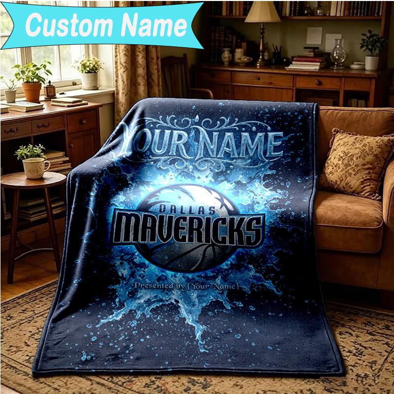 1PC Custom Name Blanket MAVERICKS LOGO Flannel blankets Patterns Throw Blanket All-Season Soft Gift for Couch, Bed, Camping, Birthday gifts