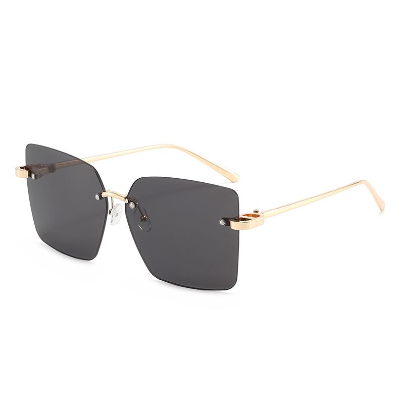 New Arrival Rimless Sunglasses For Women Metal Frame Luxury High Sense Anti Ultraviolet Fashion Cross-border Sun Glasses Outdoor Daily Eyewear