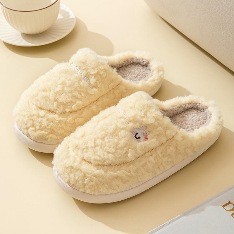 Non-slip cotton slippers women's winter new indoor home warmth household autumn and winter fluffy slippers men