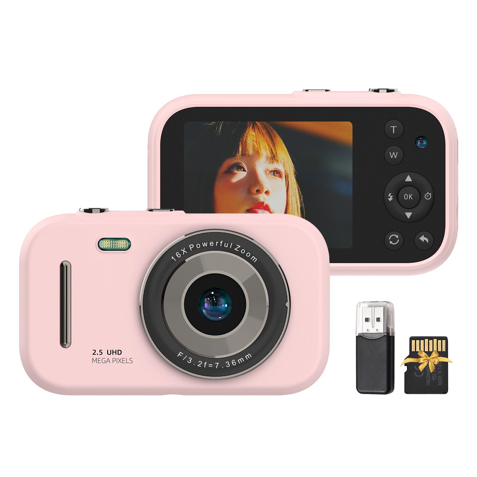 Honor Electronics 1080P Digitale Camera Draagbare Digitale Videocamera 48MP Dubbele Lens 2.8 Inch IPS Scherm Spelletjes Spelen roze