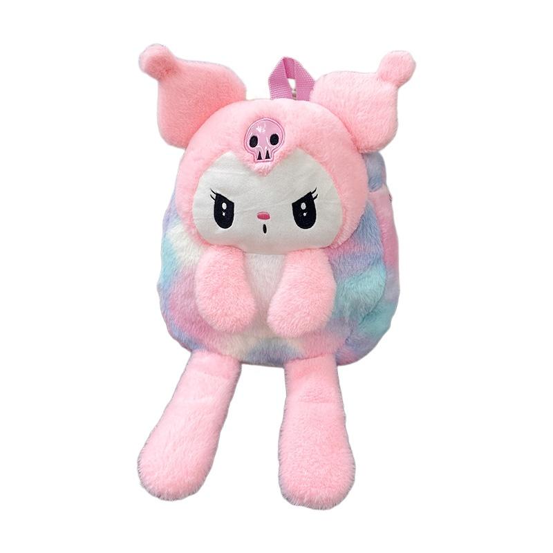Cute Sanrio Kuromi Plush Backpack For Girls, Soft And Lightweight розовый