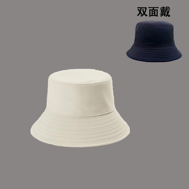 Hot Seller Simple Solid Color Reversible Bucket Hat Casual Short Brim Sunshade Hat In Stock