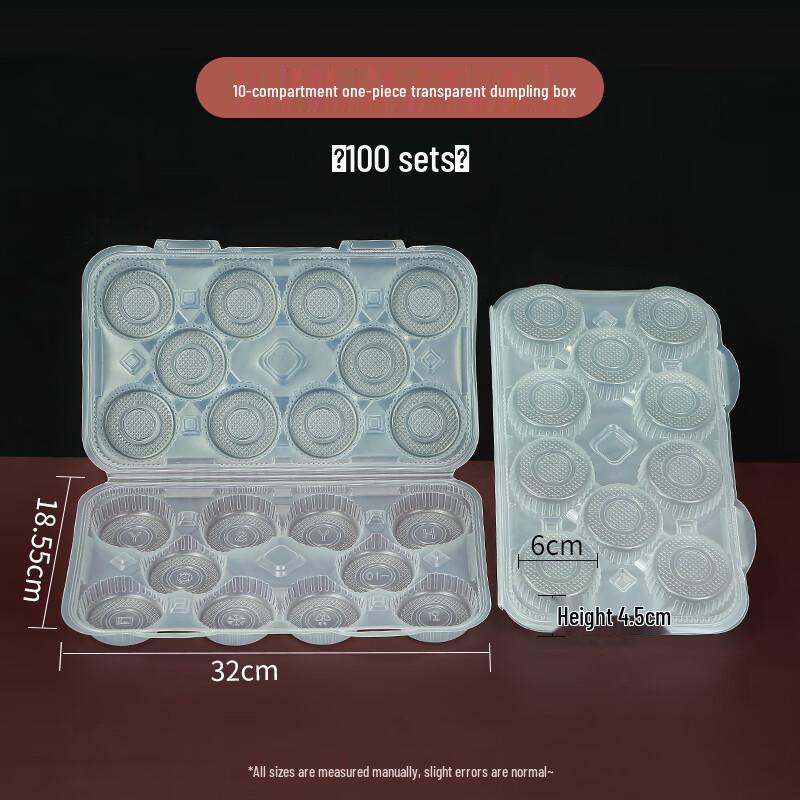 Disposable 10-Compartment Dumpling Takeaway Boxes