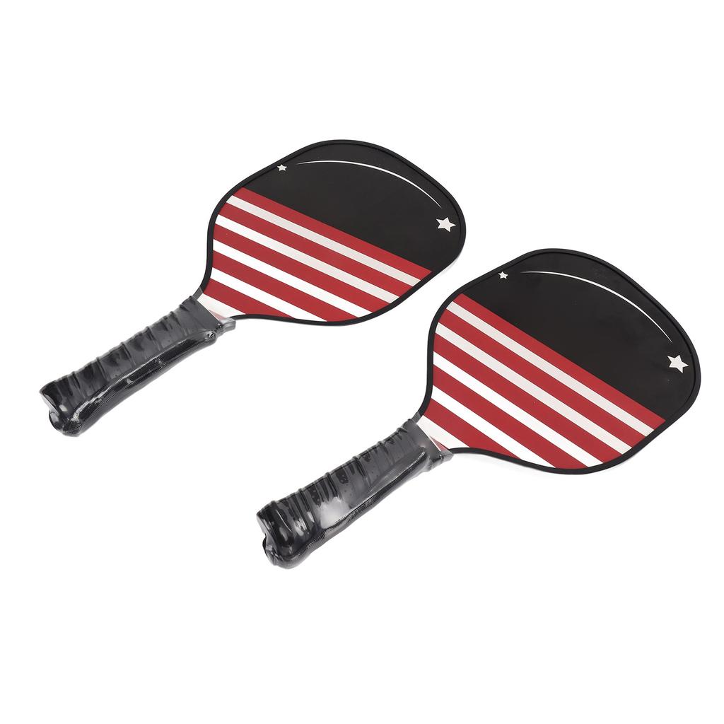 2Pcs Pickleball Paddles Durable Wood PP Comfortable Grip Light Weight Pickleball Set with 4 Balls for Outdoor Home