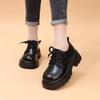 Zapatos de plataforma de cuero suave para mujer, nuevos zapatos individuales de suela blanda realzantes para primavera, zapatos de piel pequeños con cordones