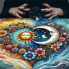 Portable Meditations Tablecloth Sun and Moon Pattern Tarots Mat Game Accessories for Gatherings Easy To Carry Design