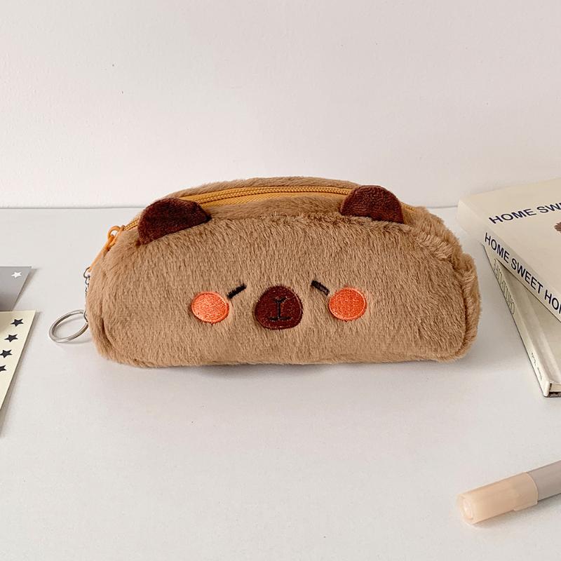 Cartoon Capybara Pen Bag Cute Pencil Case For Junior High School Students Desktop Storage Makeup Bag