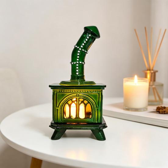 Mini-Kamin-Kerzenhalter mit LED-Kerze Dekorative flammlose Kerzenhalter Kerzenständer Tischmittelstück Feiertagsparty-Dekoration