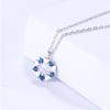 S925 Sterling Silver Korean Style Blue Rounded Necklace Fashion Temperament Clavicle Chain Silver Jewelry Necklace Korean Style