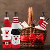 Knitted Christmas Wine Bottle Cover Santa Wine Sleeve Champagne Bottle Set Party Decoration for Restaurant Dining Table Setup