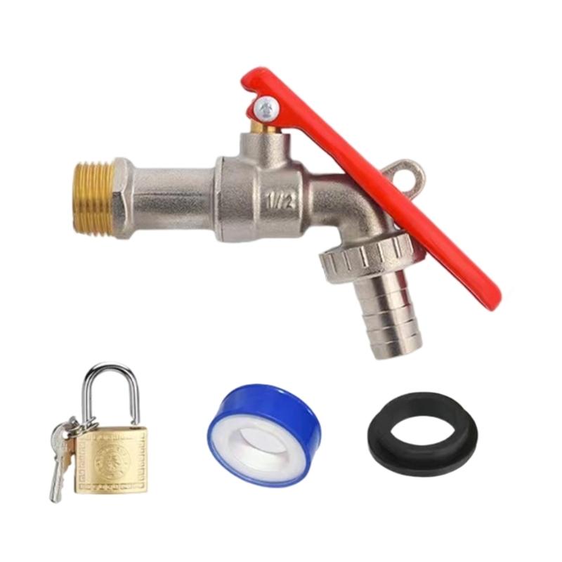 Brass Garden Faucet Water Tap Locked Outdoor Faucet Exterior Garden Hose Faucet Adapters Water Tanks Connector Enduring