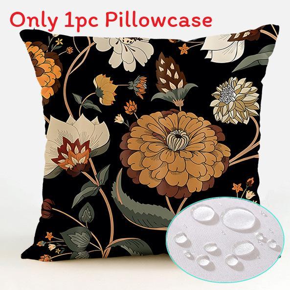 Polyester Waterproof Pillow Cover With Floral Pattern For Living Room Decor