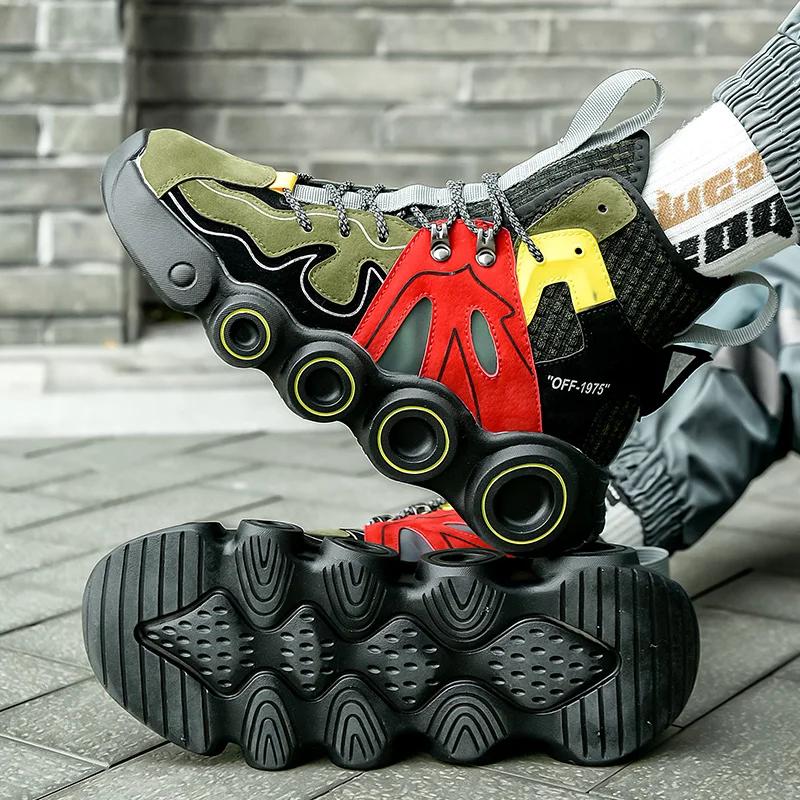 

Anti-slip and Wear-resistant Sports Casual Shoes High-top Men s Shoes 2025 New Thick-soled Height-increasing Shoes 45 армия зеленый