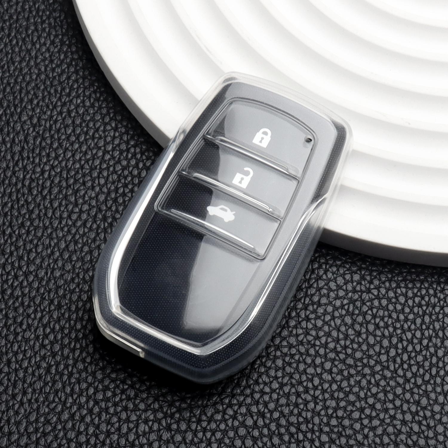 

Soft TPU Car Key Case Cover for Toyota C-HR Prius RAV 4 Camry Corolla Land Cruiser 200 Prado Crown Highlander Reiz Accessories белый