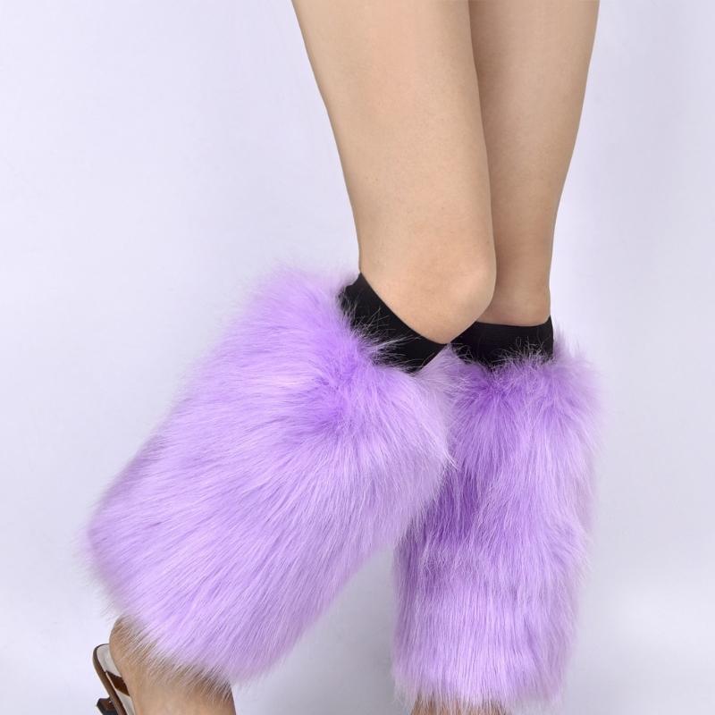 Boots Covers Women Solid Color Sexy Faux Fur Leg Warmer Calf Socks Party Costume