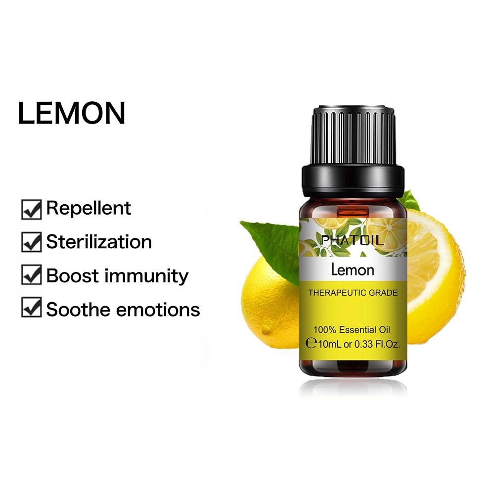 PHATOIL 10/20/30/60ML Lemon Fruit Essential Oil for Bathing Spa Massage Oil Burners Humidifiers DIY Fruit Perfume Oil Air Fresh Diffuser