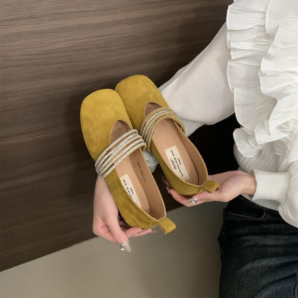 Mary Jane Women's Shoes 2025 New Small Leather Shoes Women's One-pedal Skirt Temperament Flat-soled Silver French Single Shoes