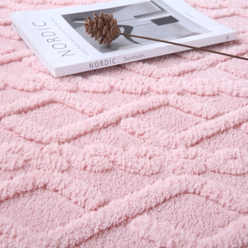 Plush Jacquard Carpet Anti-Slip Living Room Coffee Table Mat Gray Beige Simple Bedroom Bedside Rug Home Decorative Floor Cover