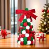 Red, Green And Christmas Colored Small Balls Handmade Bow Christmas Tree Ornaments Desktop Decoration