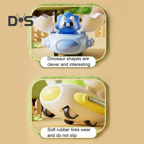 Kids Dinosaur Bumper Car Toy Collision Deformation Inertia Drive Dino Egg Flying Saucer Toddlers Boys Girls Educational Transformable Cartoon