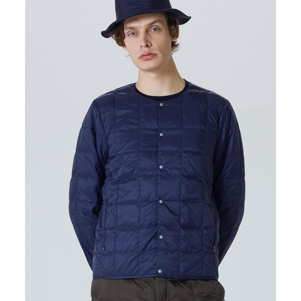 Crew Neck Button Inner Down Jacket Men's (TAION-104)