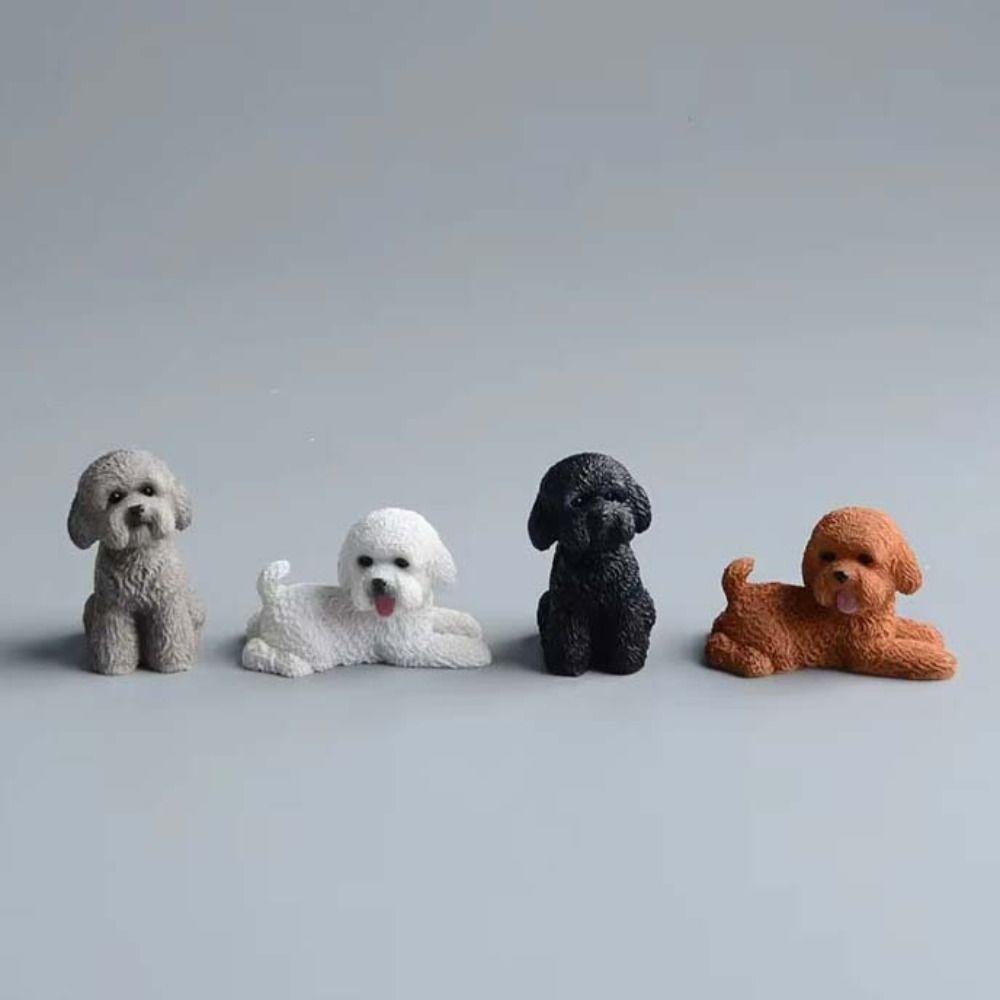 

Puppy Model Mini Animal Ornament Simulation Dog Action Figures Poodle Dog Figures Kids Toys Sitting grey