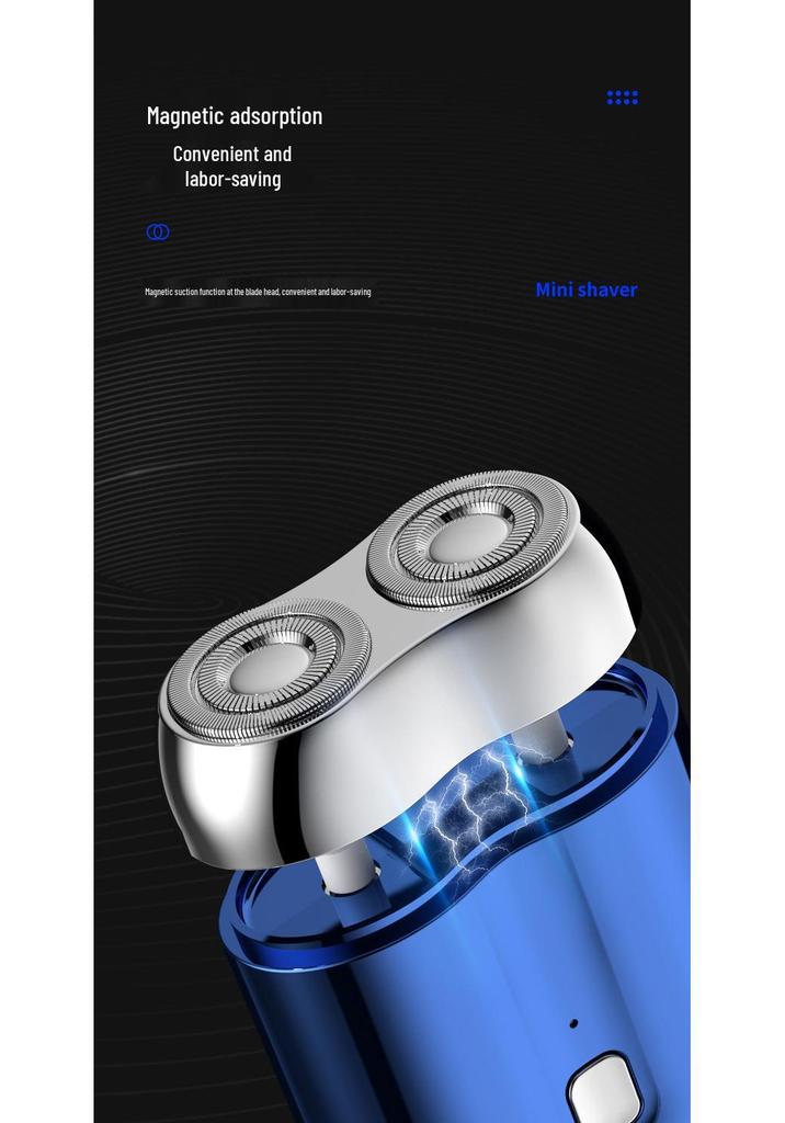 MINI Magnetic Double Blade USB Travel Electric Shaver