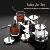 Mailang Stainless Steel & Glass Spice Jars Set