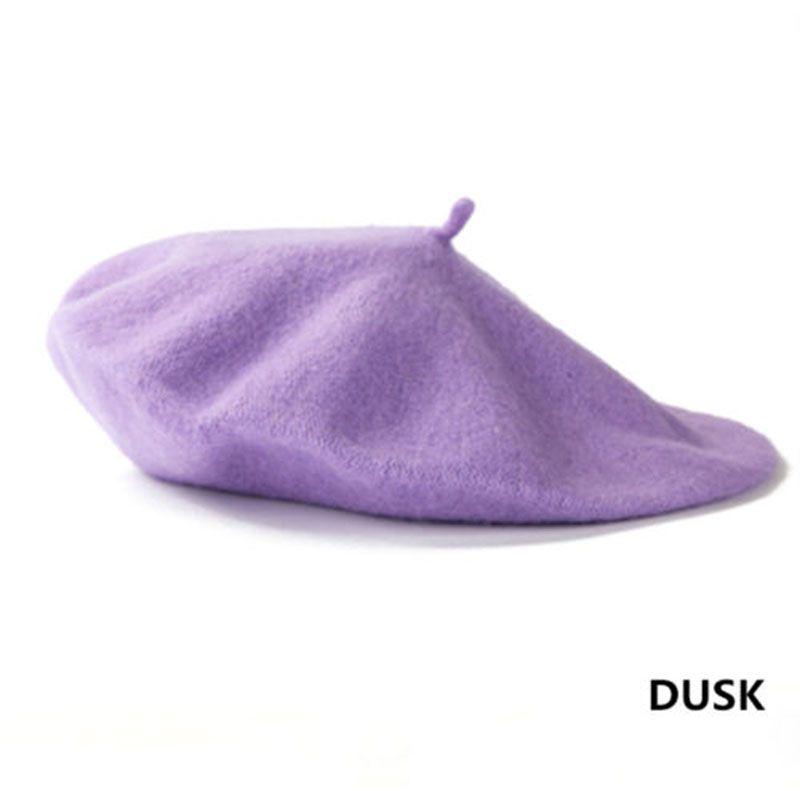 Stylish Women Solid Wool Beret French Artist Beanie Hat For Cozy Winter Days