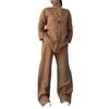 Oversized Loose Top Wide Leg Pants Casual Cotton Linen Set for Women