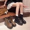 Retro versatile heightening British style thick-soled Martin boots women's 2025 new autumn small slim short boots