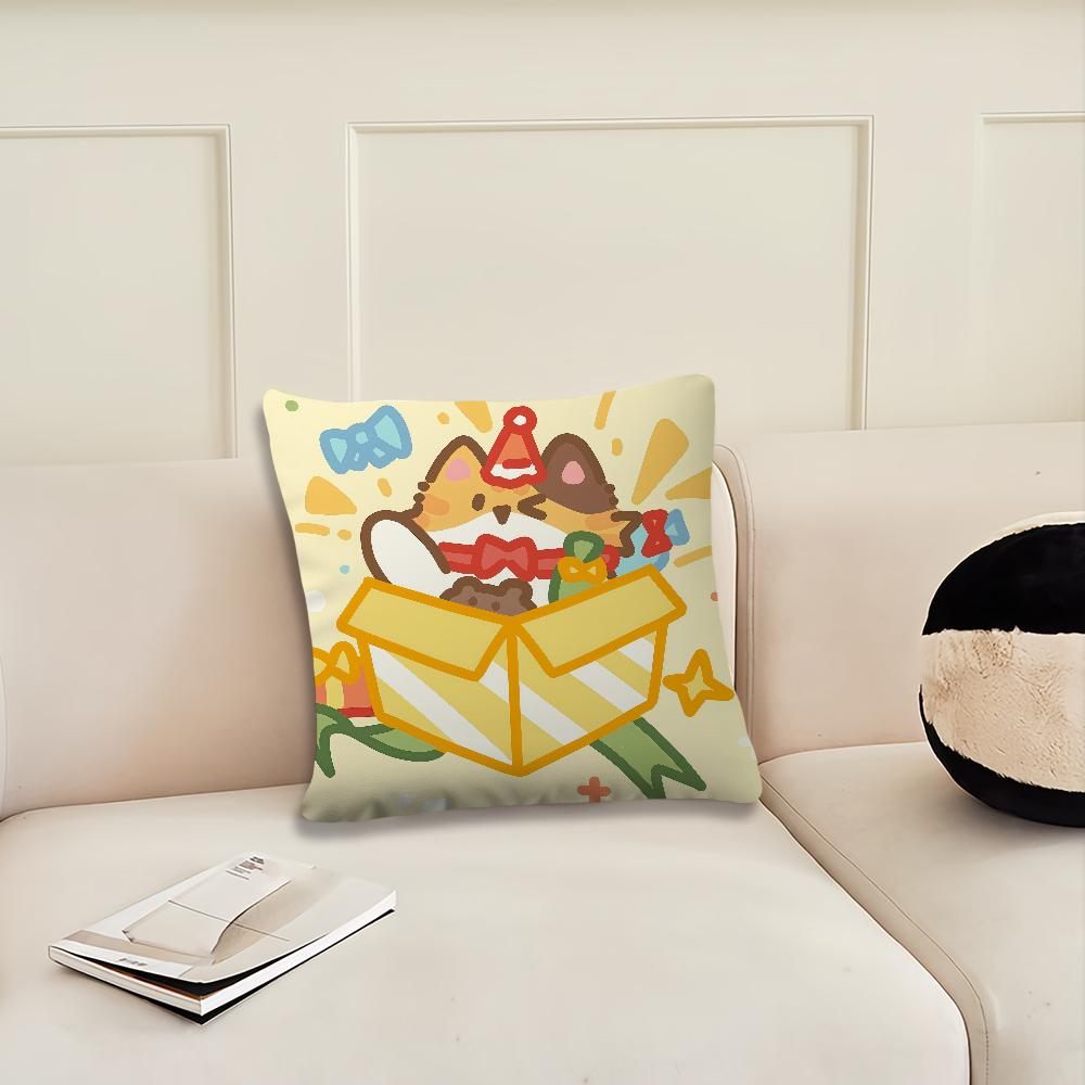 Christmas Cartoon Cat Gift cushion cover Pillow Cover Decoration Room Home Sofa living Office Car Nordic Simplicity