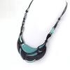 NOA [G5947] - Designer Necklace 'Harlequin' Green Black