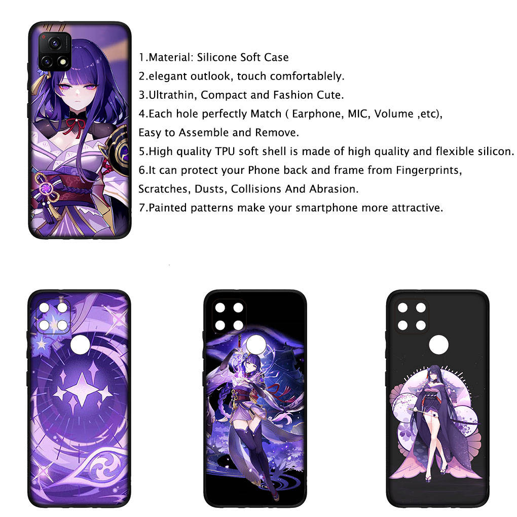 For Samsung Galaxy S24 S23 iPhone 16 15 14 Xiaomi Redmi Note 13 12 11 10 Plus 9 Pro Max X XR Phone Case Genshin Impact Baal Raiden Shogun OPPO Huawei