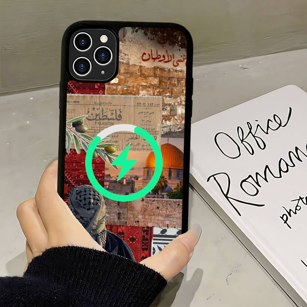 Epc Art P-Palestine-es-F-Flag Magsafe Case for iPhone 17 16 Pro Max 15 14 Plus 13 12 11 Wireless Charging Phone Cover iPhone 17