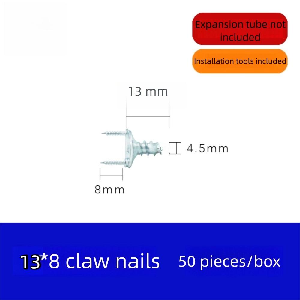 50PCS Double Headed Steel Galvanized Nail Sturdy Invisible Headless Nail with Accessories Sheep Horn Nail Decoration Work
