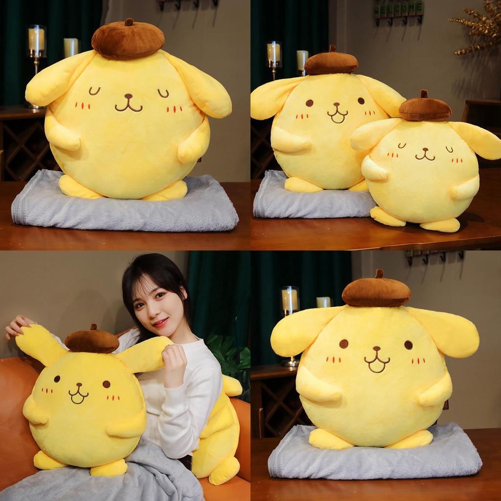 Cute Pudding Dog Plush Toy Sofa Pillow For Office Nap And Air Conditioning Blanket