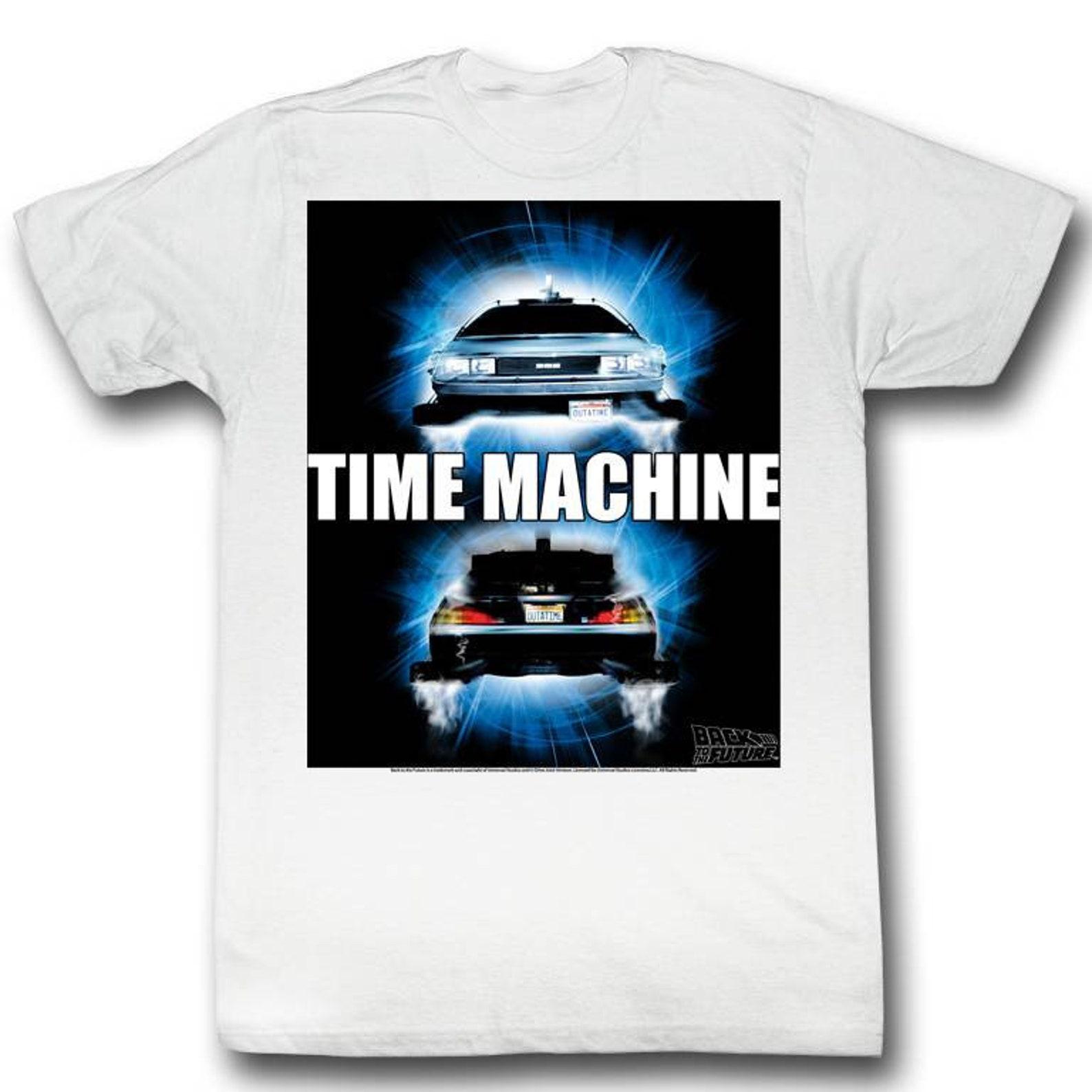 Back to the Future Time Travel White Adult T-Shirt 4XL