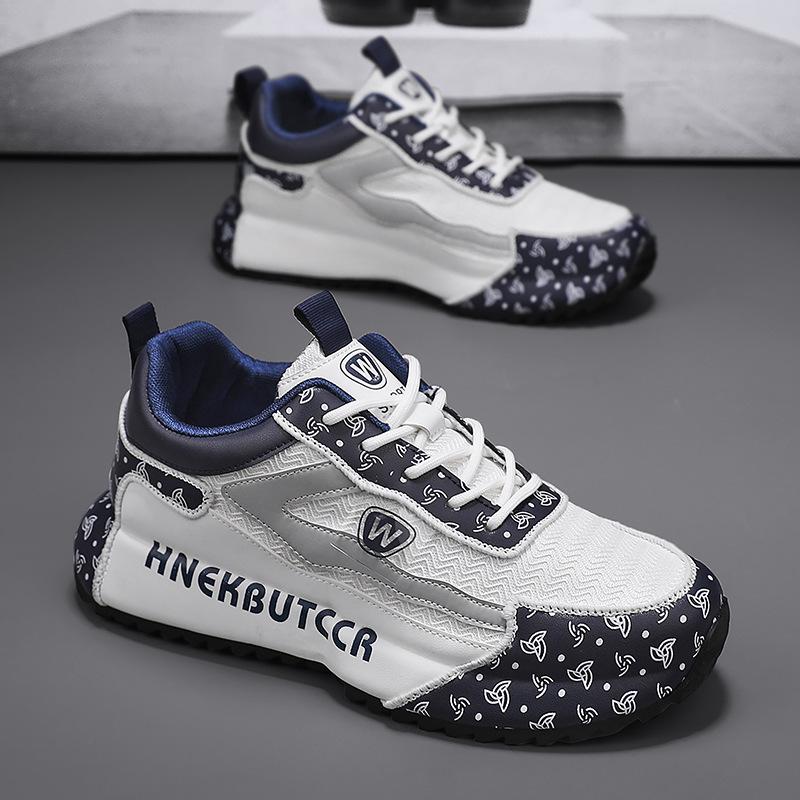 

Guochao men s shoes four seasons trend platform casual sports shoes personalized bottom mesh running dad shoes live shoes 39