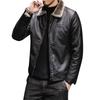 2019 New Men'S Leather Jacket Men'S Leather Jacket Lapel Collar Middle-Aged And Elderly Men'S Clothing Fleece Thickened Trendy Fur
