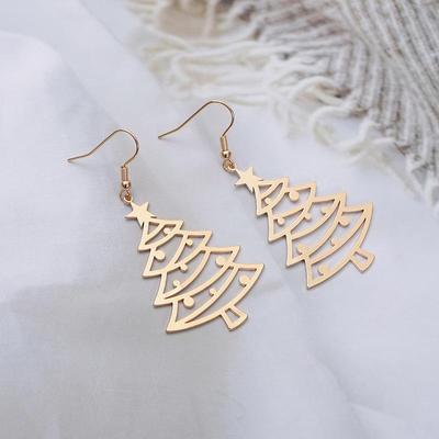 Cross-Border European & American Creative Christmas Tree Stud Earrings - Versatile, Fashionable Design