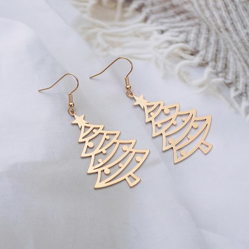 Cross-Border European & American Creative Christmas Tree Stud Earrings - Versatile, Fashionable Design