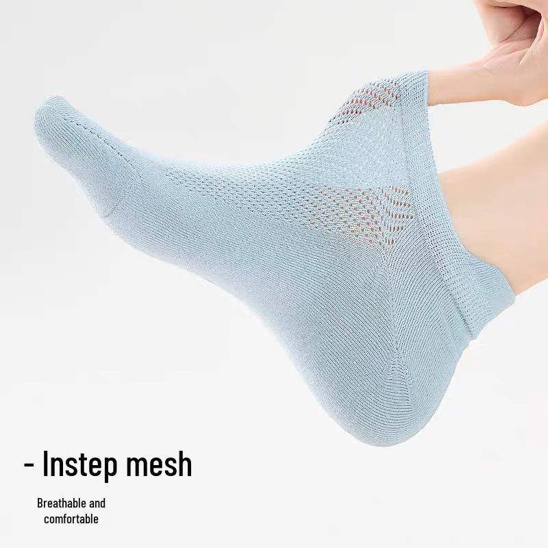 Women's Summer Cotton Mesh Breathable Five-Toe Socks - Antibacterial & Anti-Athlete's Foot